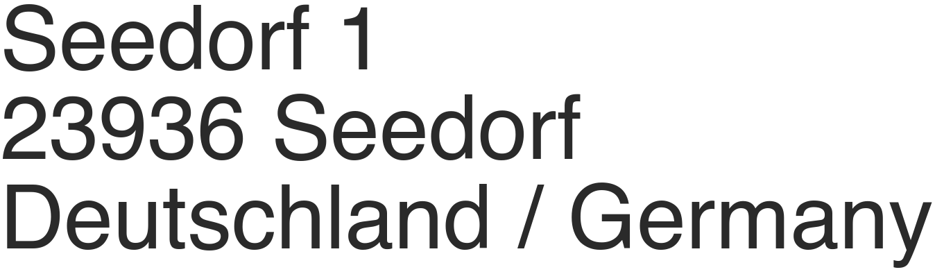 Seedorf 1, 23936 Seedorf, Deutschland / Germany