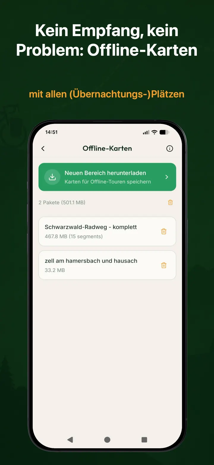 Kein Empfang, kein Problem: Offline-Karten mit allen (Übernachtungs-)Plätzen – BikeTouri