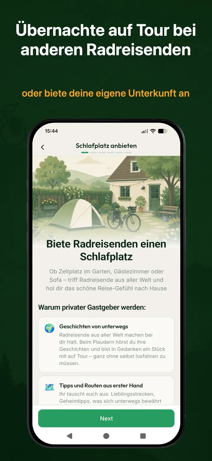 Übernachte auf Tour bei anderen Radreisenden – oder biete deine eigene Unterkunft an – BikeTouri