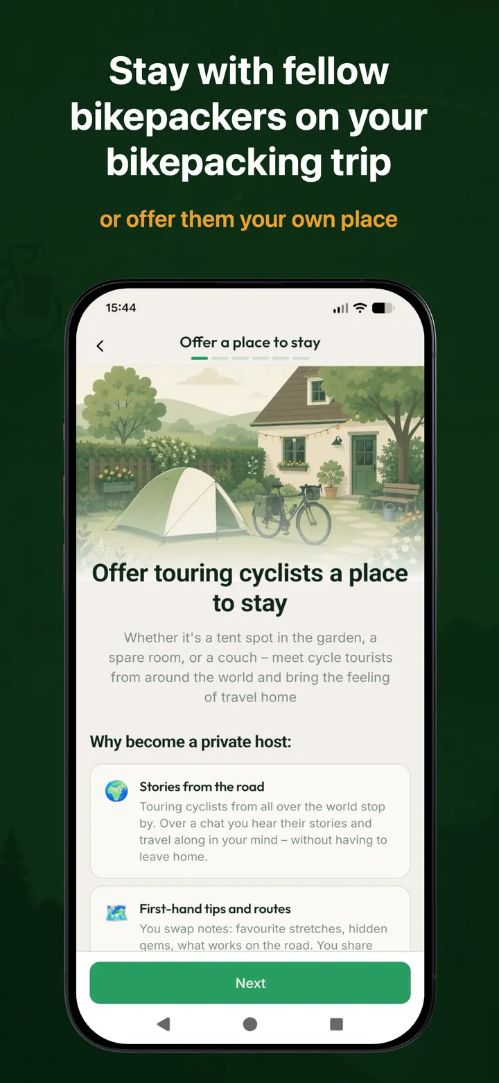 Stay with fellow bikepackers on your trip – or offer them your own place – BikeTouri